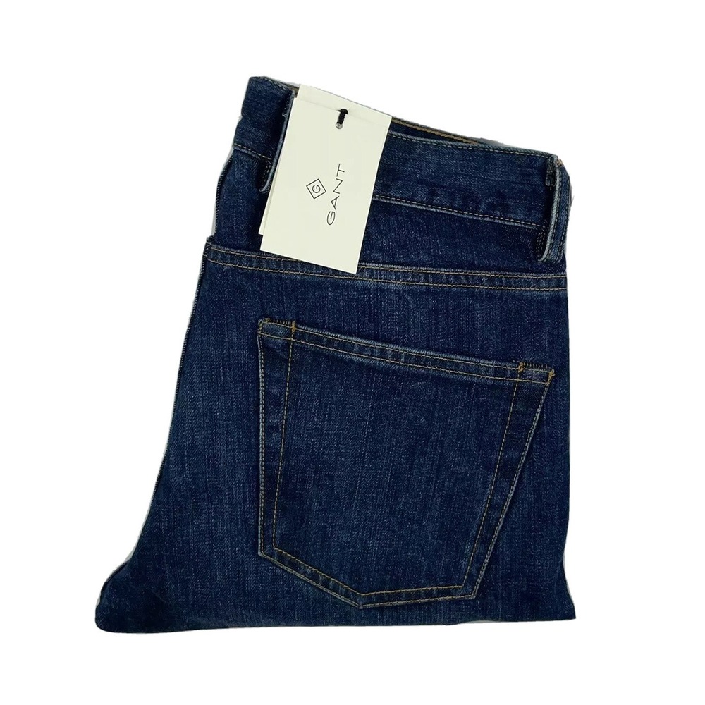 GANT Button Fly Slim Tapered Selvage Mens Medium Wash‎ Size 29x32 NWT